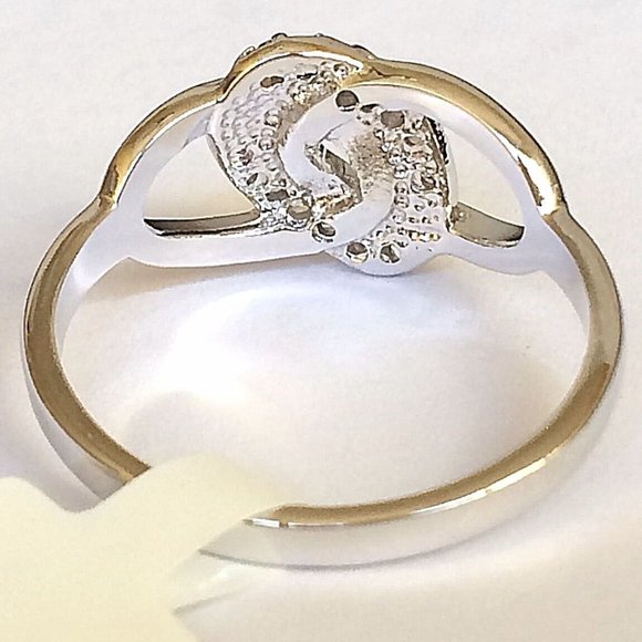Infinity Knot Ring Size 10 Love Cocktail Statement Silver Rhodium Plated CZ - Picture 7 of 10